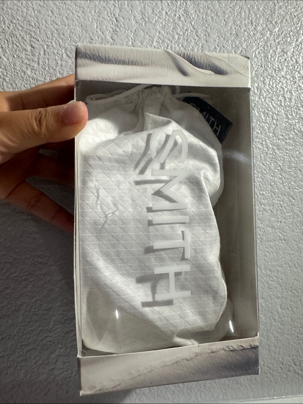 SMITH White Drawstring Eyewear Pouch